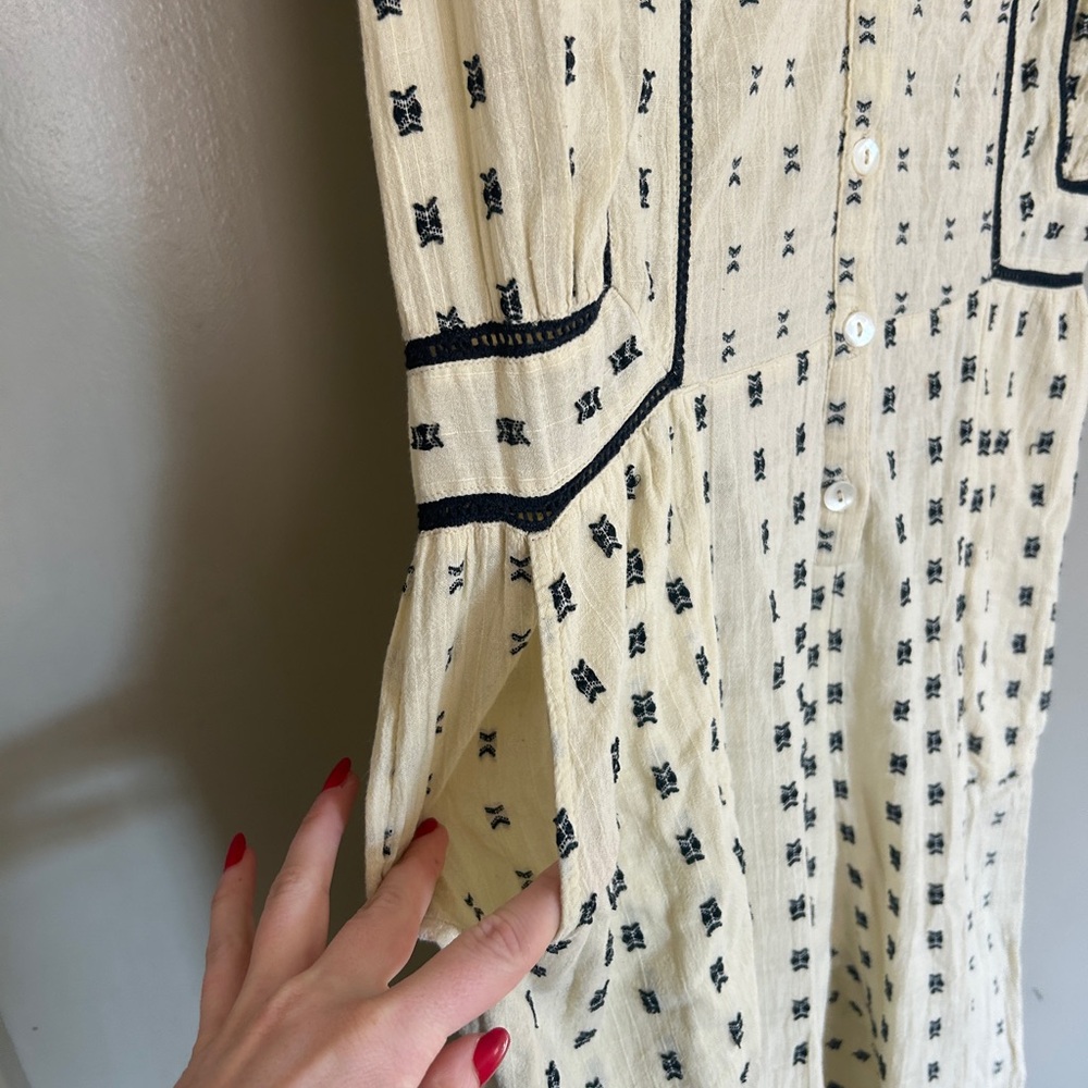 Free People Cotton Cream Jumpsuit with Black Pattern - Picture 5 of 11